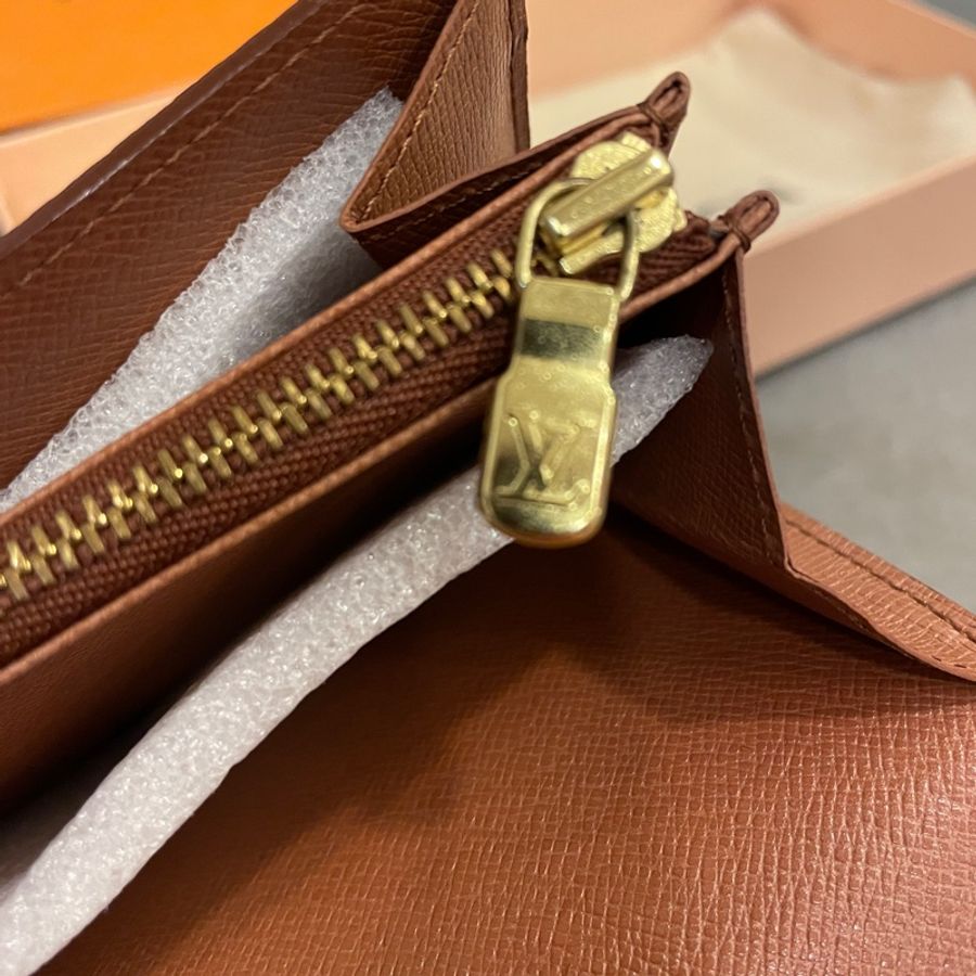 (近新閒置品)LV老花 金釦 信封 掀蓋 長夾/發財包/長錢夾-12