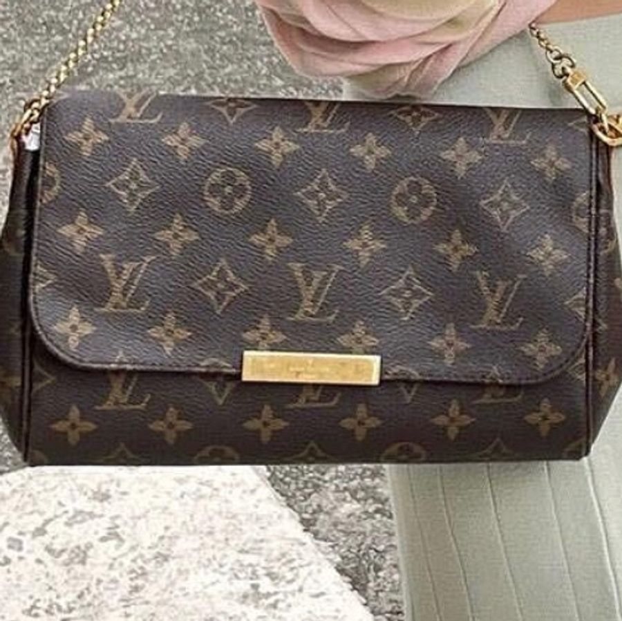 LV 老花 掀蓋式 麻將包 腋下包 晚宴包 斜背包 割愛33800超甜。favorite m40718 85新 熱門包🤎 #附防塵套、-2