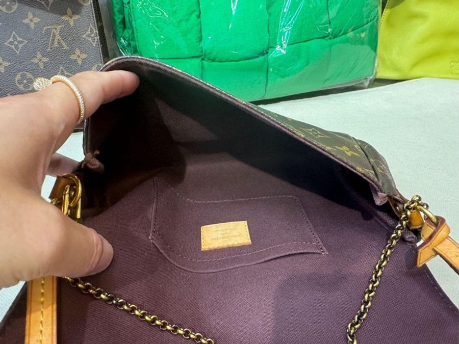 LV 老花 掀蓋式 麻將包 腋下包 晚宴包 斜背包 割愛33800超甜。favorite m40718 85新 熱門包🤎 #附防塵套、-7