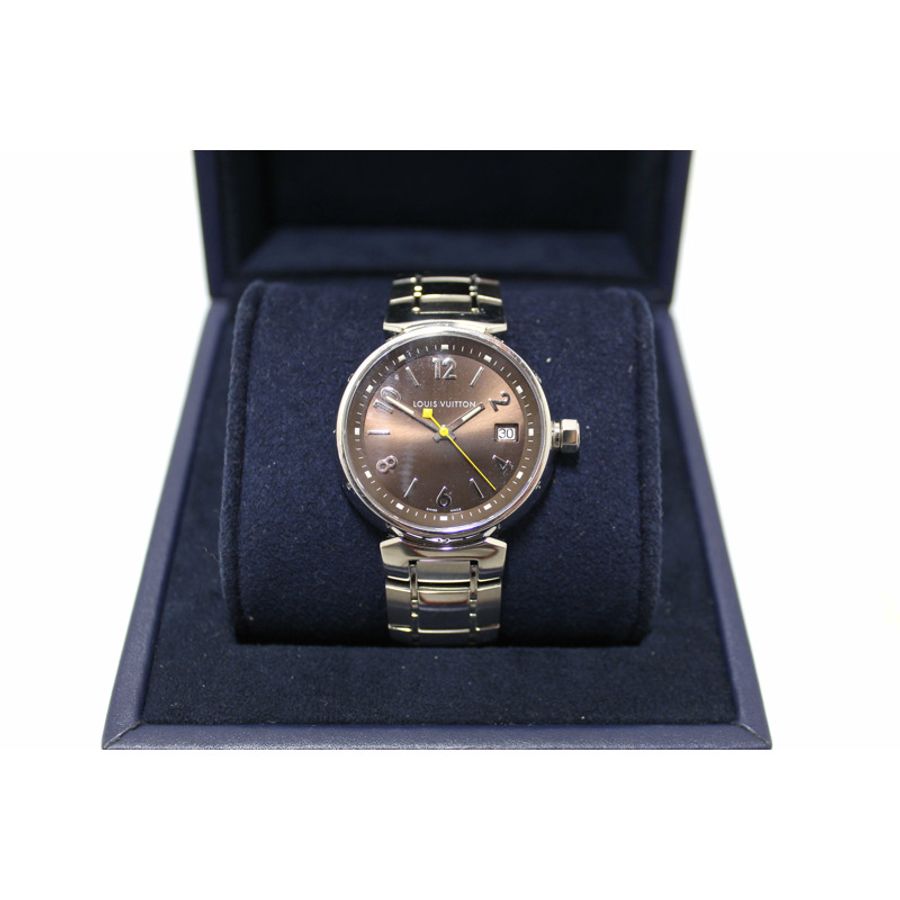 Louis Vuitton Tambour Quartz Watch in Brown Steel-1