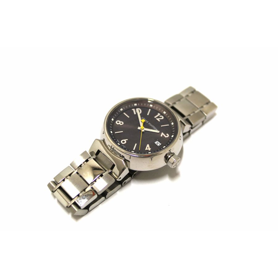 Louis Vuitton Tambour Quartz Watch in Brown Steel-4