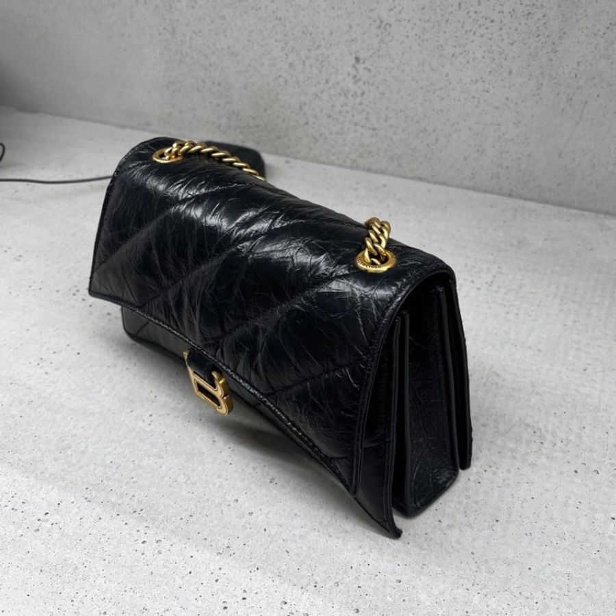 Balenciaga 736016 Crush XS 黑色絎縫鏈條包 - 現代設計與奢華材質的完美融合《當季專櫃正售★全新商品 》-3