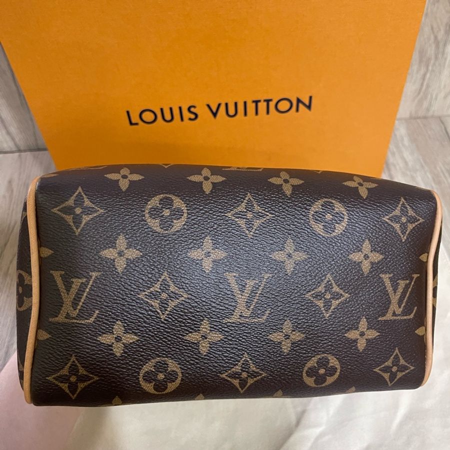 LV Speedy 20老花粉色背帶款(M45948)-13
