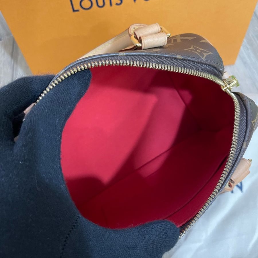 LV Speedy 20老花粉色背帶款(M45948)-19
