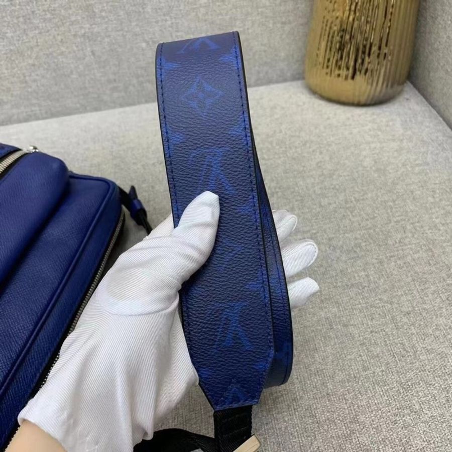 路易威登 Louis Vuitton老花outdoor斜背包 底長26 藍色-7