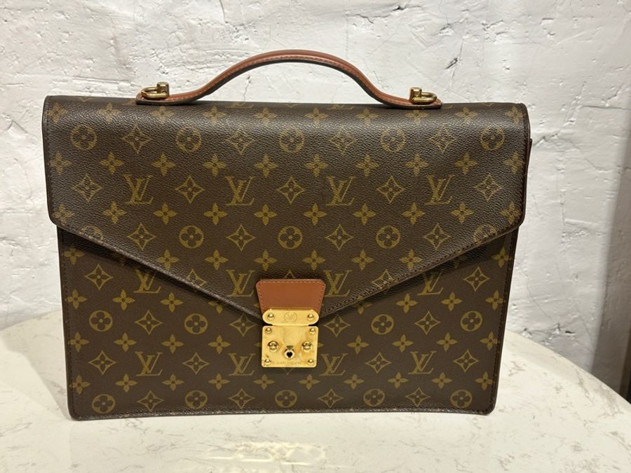 Louis Vuitton LV Vintage 海盜蒙梭 公事包 手提包(老包)-0