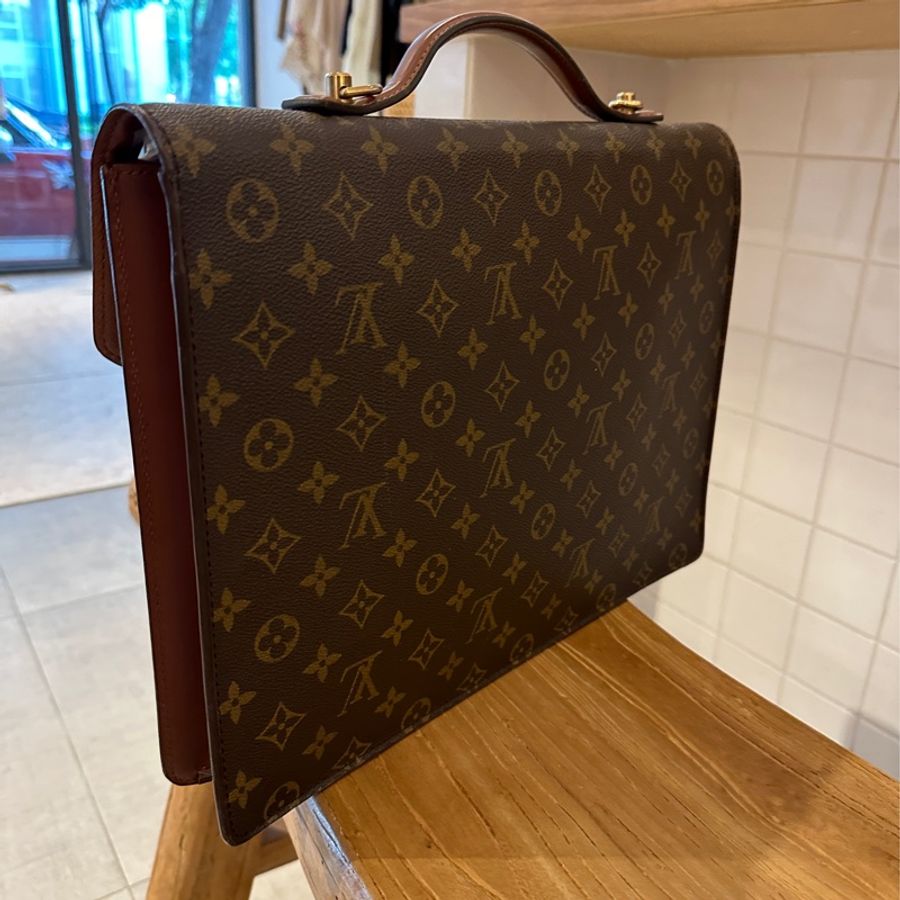 Louis Vuitton LV Vintage 海盜蒙梭 公事包 手提包(老包)-3