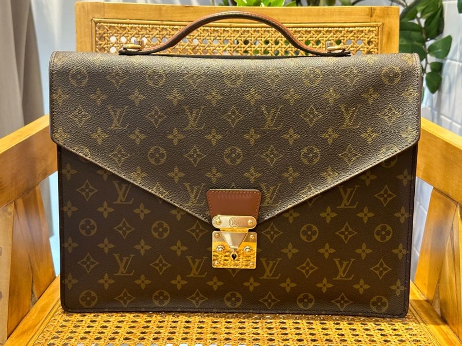 Louis Vuitton LV Vintage 海盜蒙梭 公事包 手提包(老包)-6
