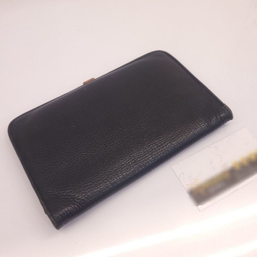 HERMES 愛馬仕Dogon DUO Wallet 多功能長夾/護照夾
(黑色/銀扣/橘色)-1