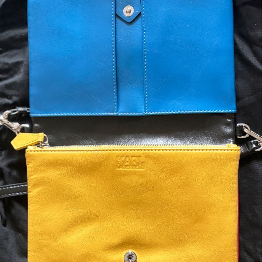 Karl Lagerfeld Leather Panelled logo shoulder bag-2