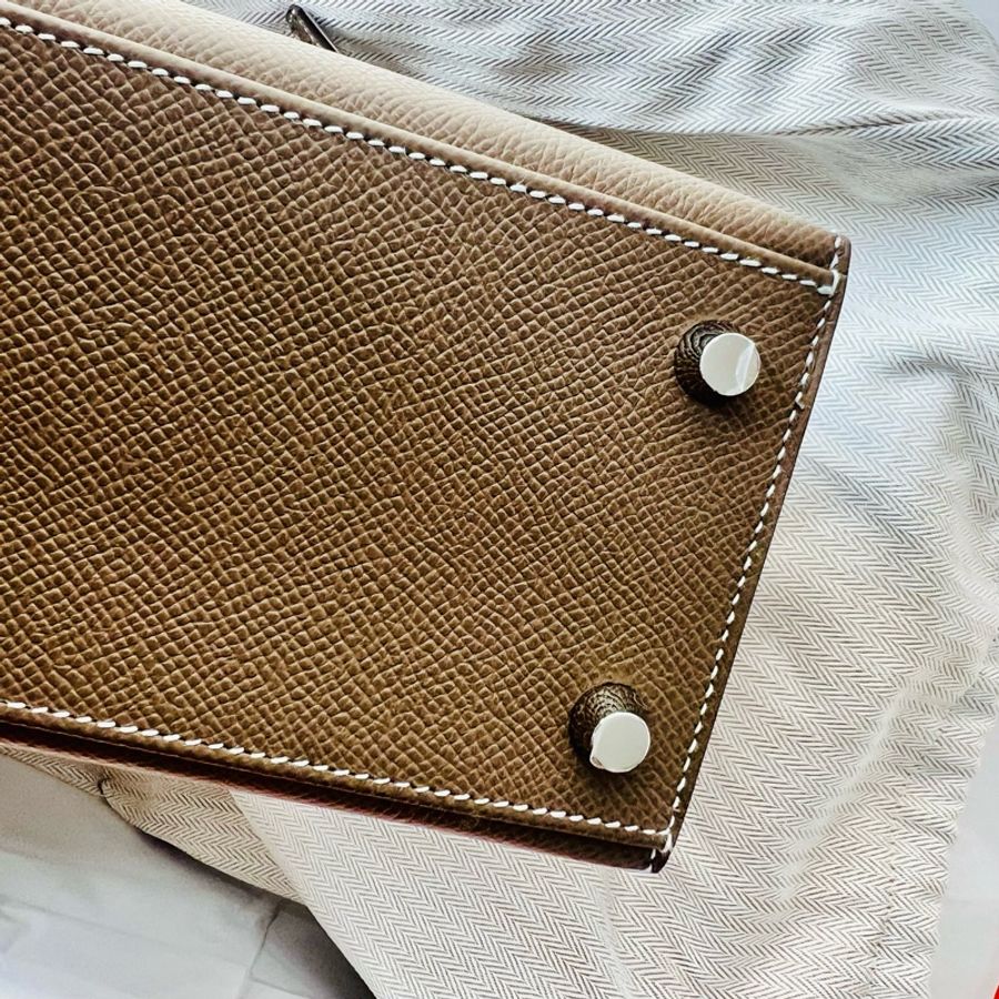 Hermes 全新Kelly25 大象灰銀釦-3