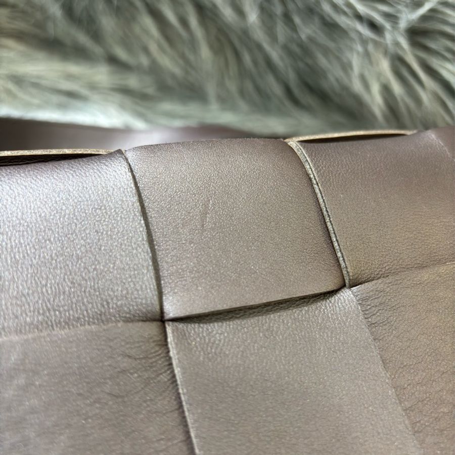 BOTTEGA VENETA BV 578004 3X5 CASSETTE 深棕色羊皮大編織 相機包-11