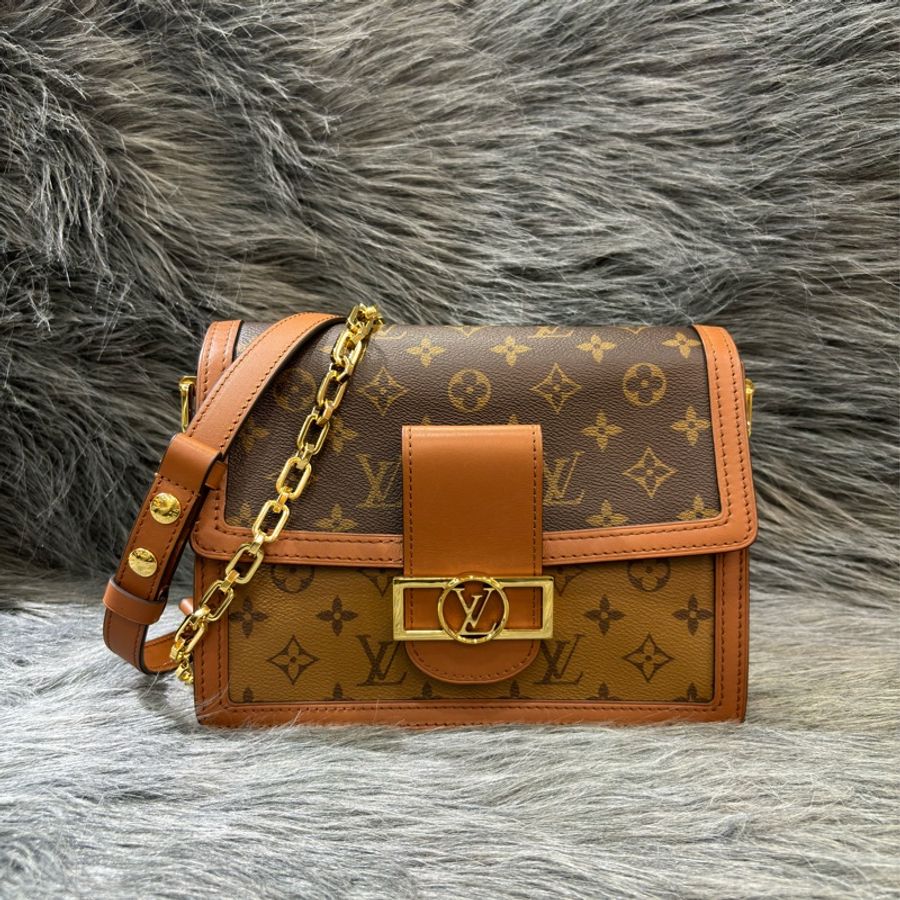 LV M44391 達芙妮 Dauphine MM 雙色 Monogram Reverse 金鍊 肩背包 斜背包-0