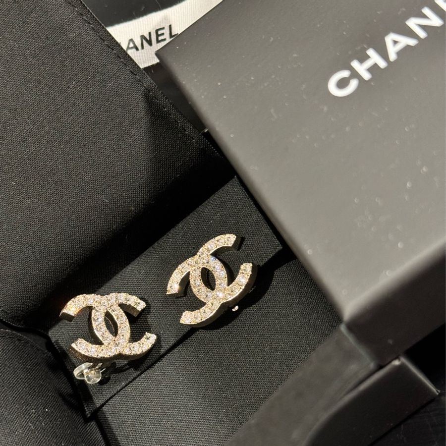 CHANEL耳夾🎨大款水鑽耳夾耳環✨全新-6
