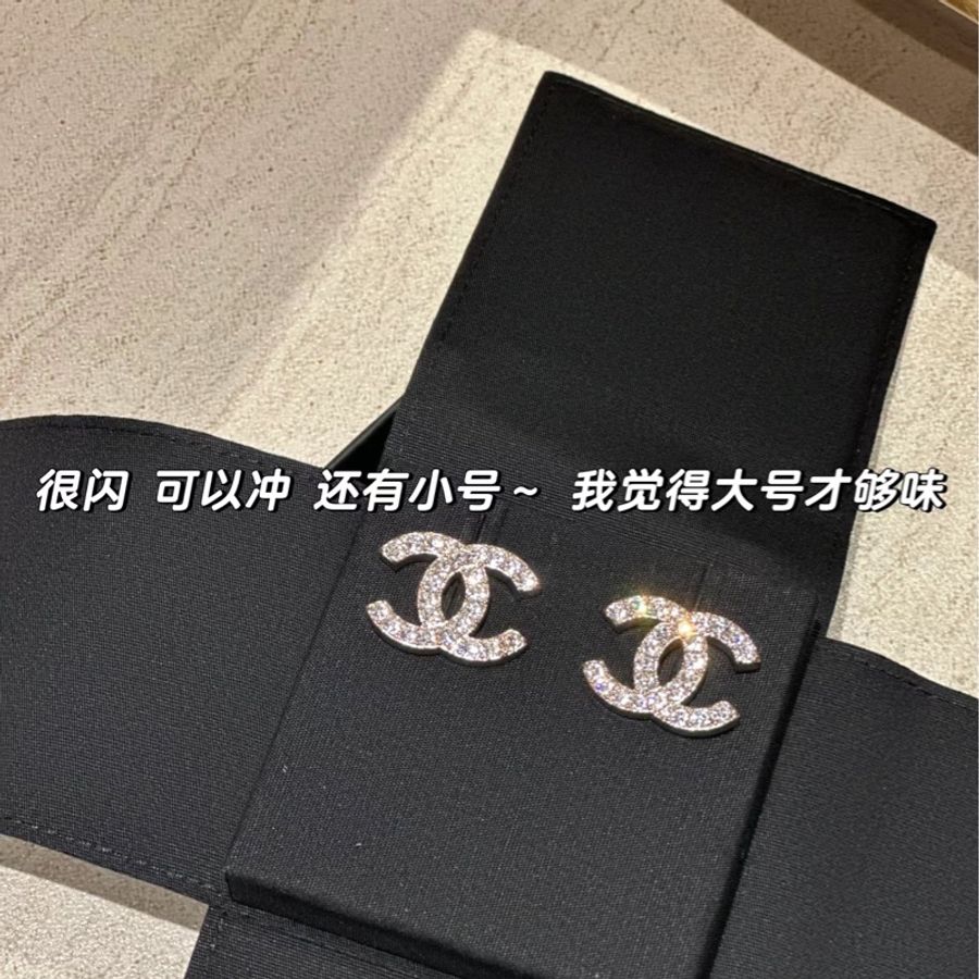 CHANEL耳夾🎨大款水鑽耳夾耳環✨全新-7