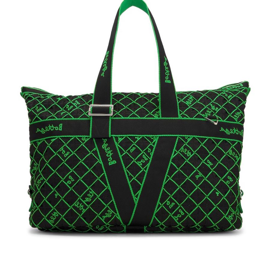 全新正品 Bottega Veneta Borsa 經典編織布面大側背 斜背包 旅行袋-1