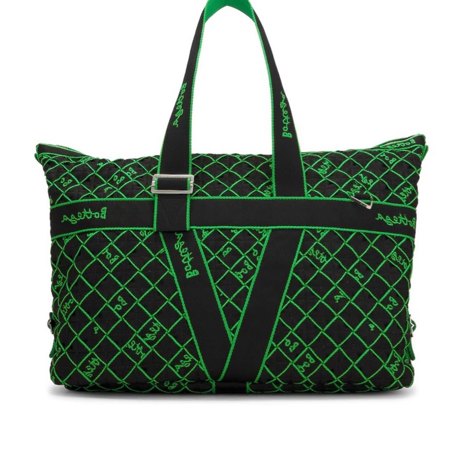 全新正品 Bottega Veneta Borsa 經典編織布面大側背 斜背包 旅行袋-4