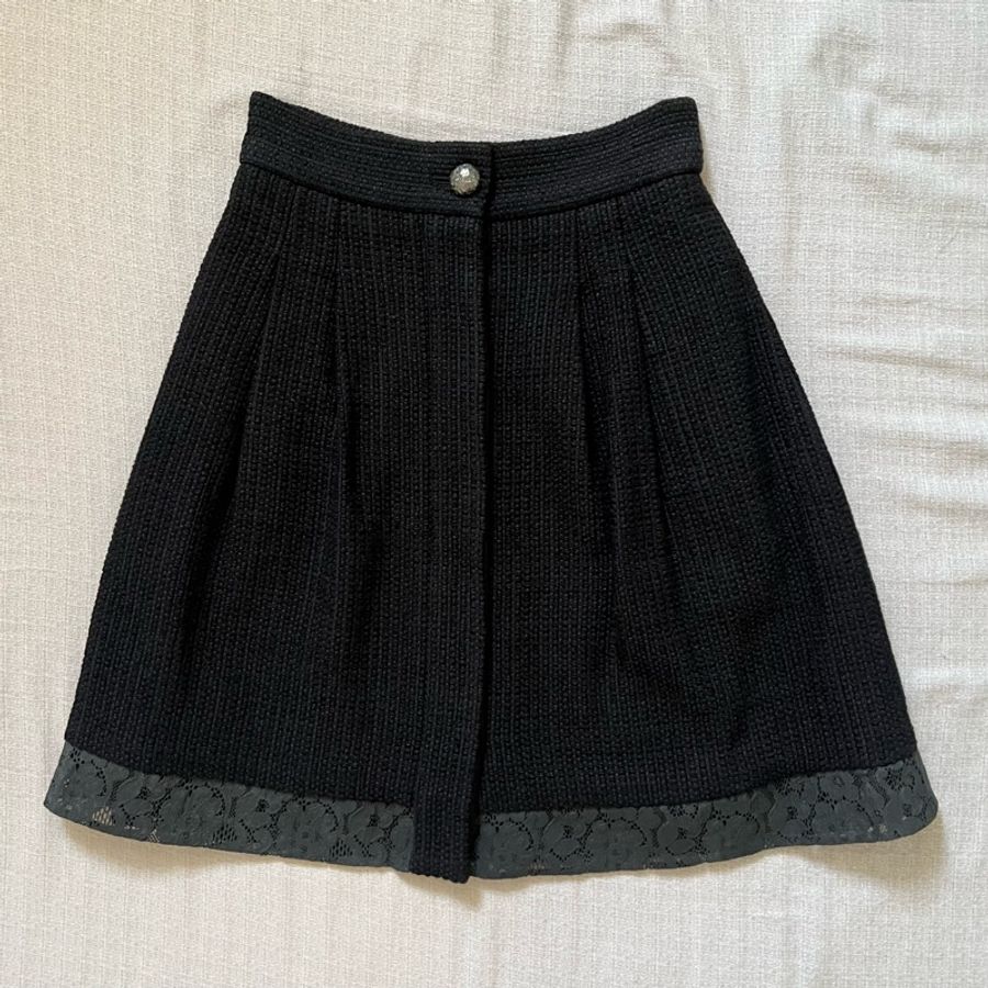 Chanel black skirts 蕾絲-0