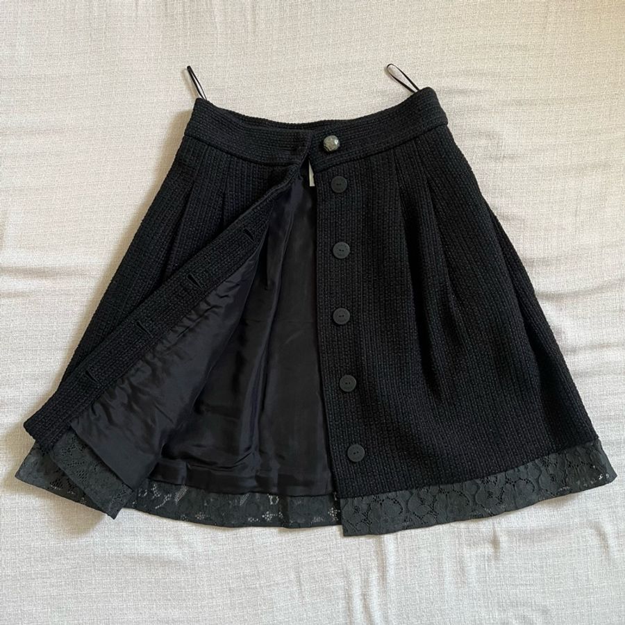 Chanel black skirts 蕾絲-1