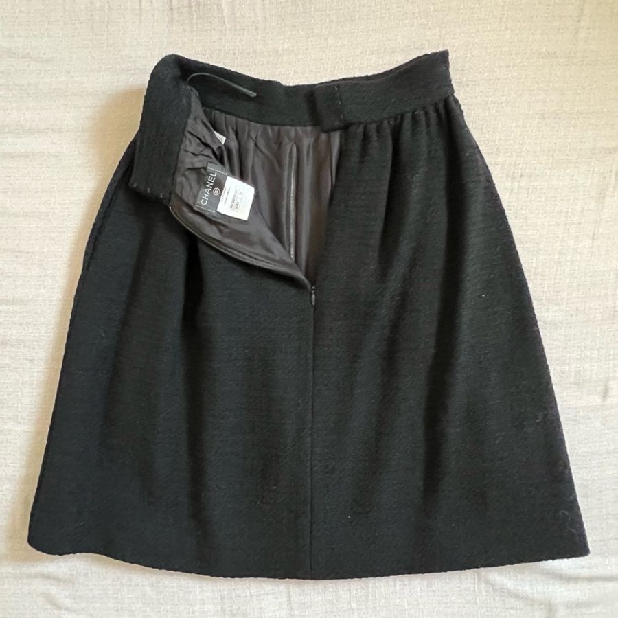 Chanel black skirts tweed-3