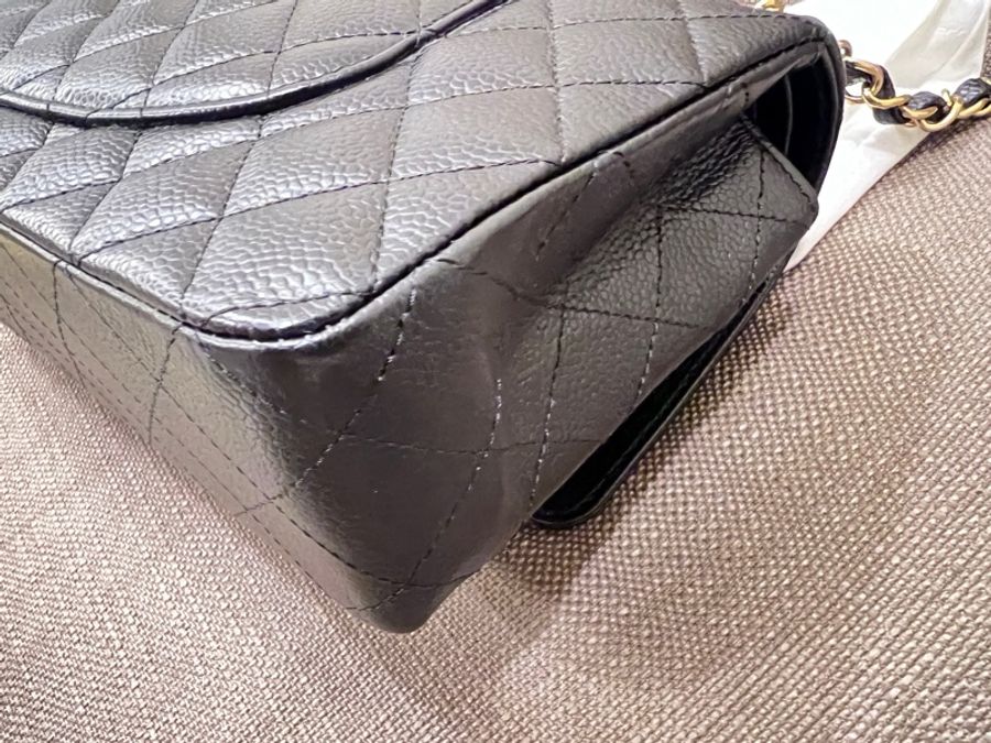香奈兒Chanel cf25 黑金牛 晶片款 台灣購入-6