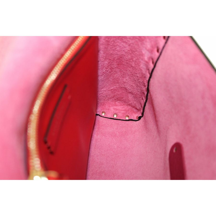 NEW Valentino Garavani Pink Pebbled Calfskin Rockstud Flip Lock Flap Messenger Bag-15