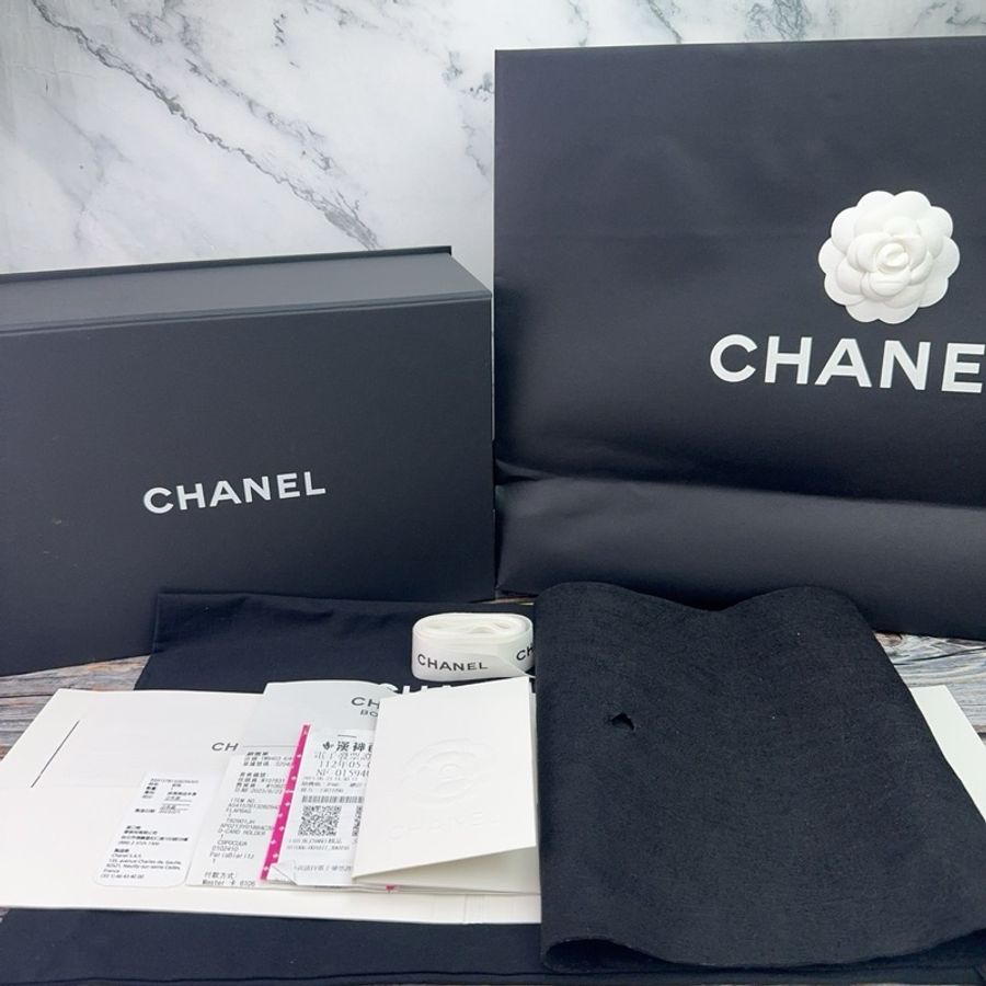 CHANEL 23A荔枝牛皮鏈條斜背包 芯片款🈶台灣專櫃購證-2