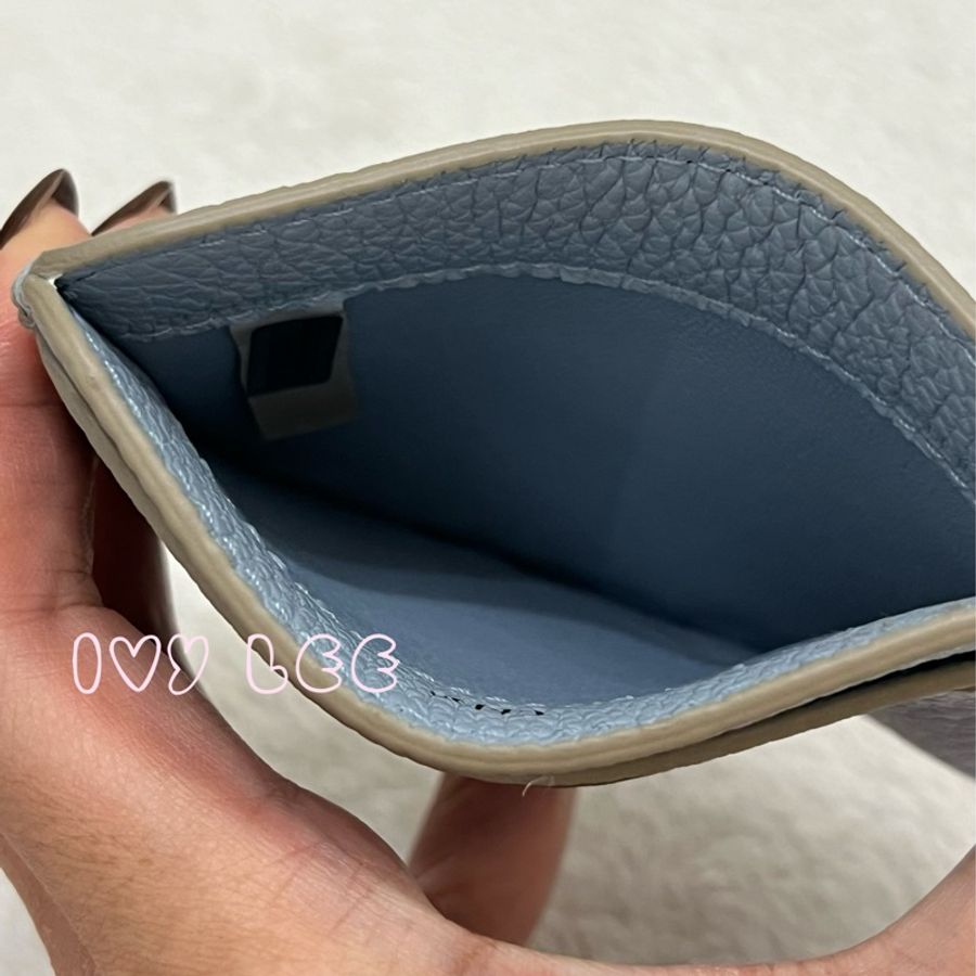 Chloe Marcie 金屬LOGO 小牛皮卡片夾 名片夾 水藍色 二手精品-2