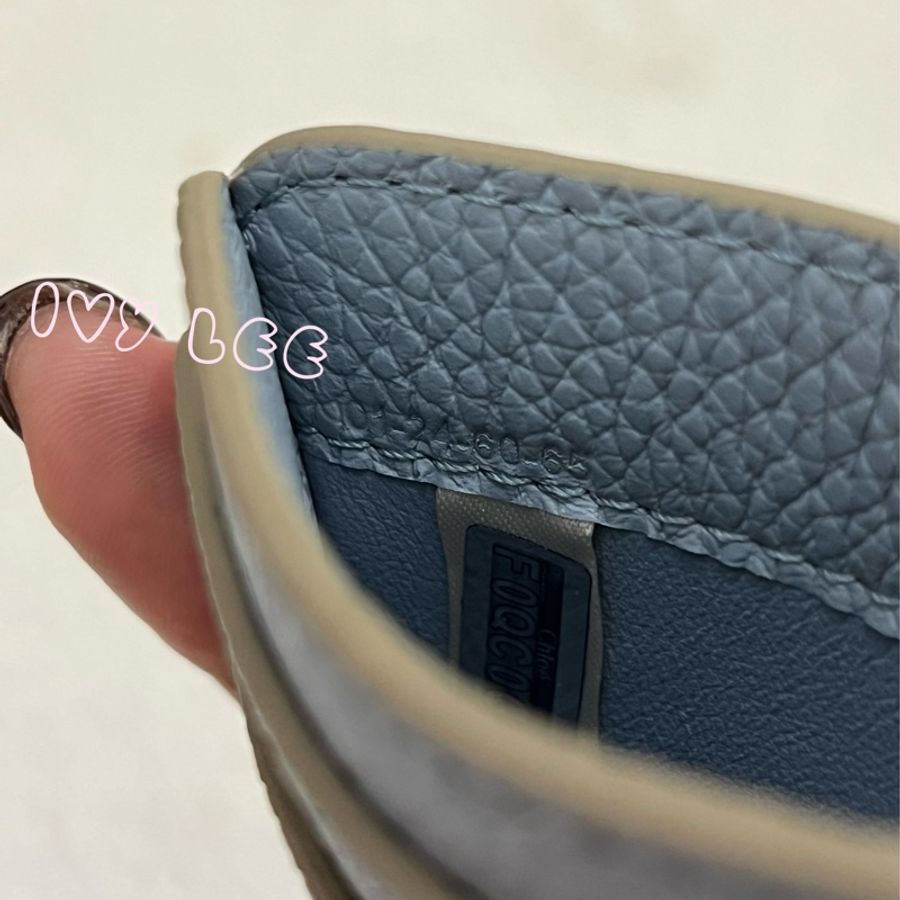 Chloe Marcie 金屬LOGO 小牛皮卡片夾 名片夾 水藍色 二手精品-5