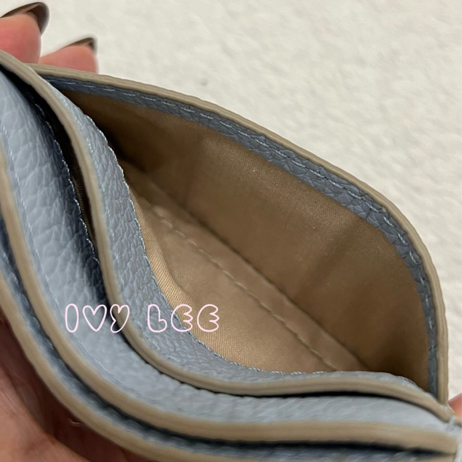 Chloe Marcie 金屬LOGO 小牛皮卡片夾 名片夾 水藍色 二手精品-11