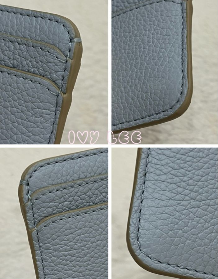 Chloe Marcie 金屬LOGO 小牛皮卡片夾 名片夾 水藍色 二手精品-13