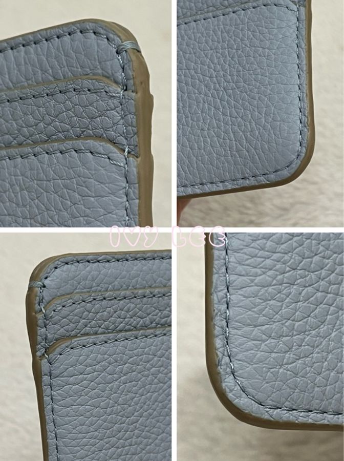 Chloe Marcie 金屬LOGO 小牛皮卡片夾 名片夾 水藍色 二手精品-14