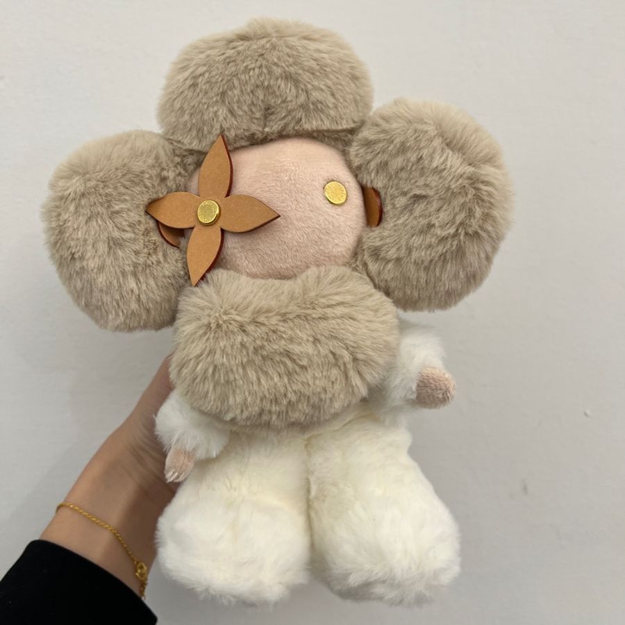 LV 奶茶拼白毛絨Doudou Vivienne玩偶GI0954-0