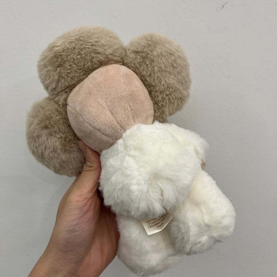 LV 奶茶拼白毛絨Doudou Vivienne玩偶GI0954-3