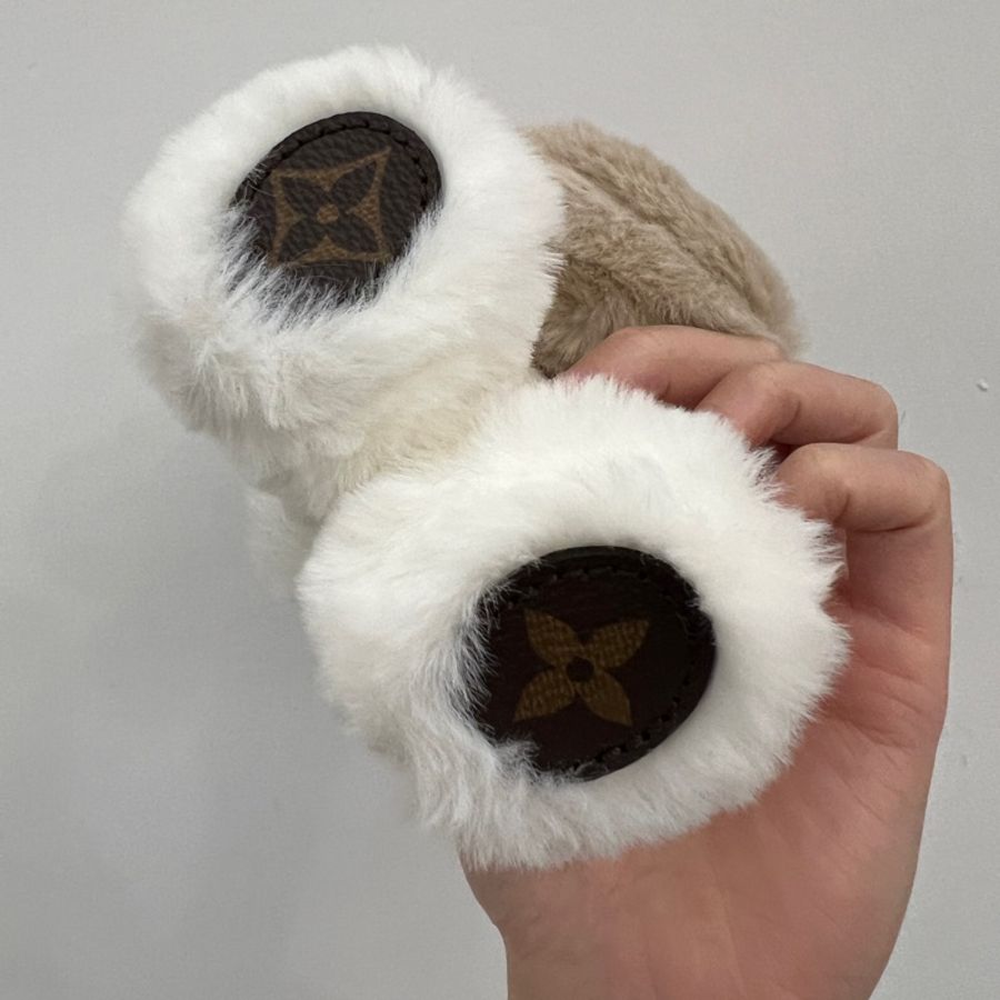 LV 奶茶拼白毛絨Doudou Vivienne玩偶GI0954-5