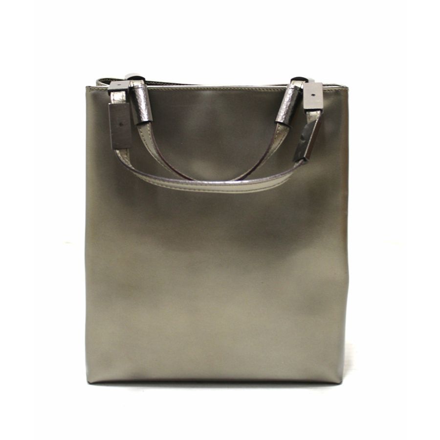 Salvatore Ferragamo Sage Green Shiny Leather Small Tote Bag-3
