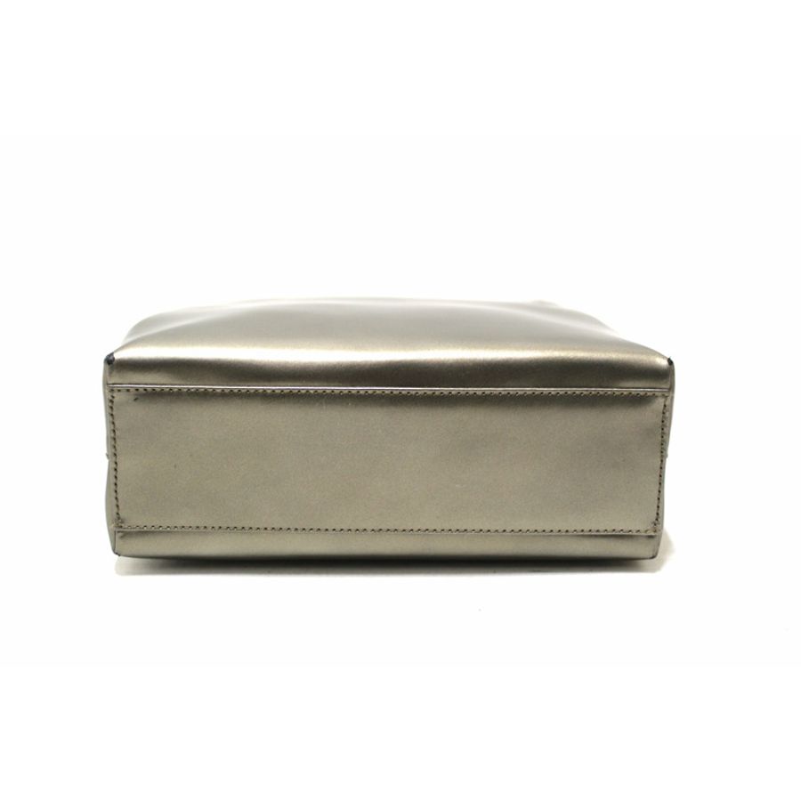 Salvatore Ferragamo Sage Green Shiny Leather Small Tote Bag-4