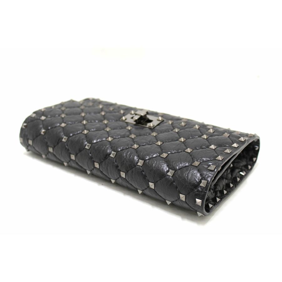 Valentino Garavani Black Quilted Nappa Leather Rockstud Spike Crossbody Clutch Bag-8