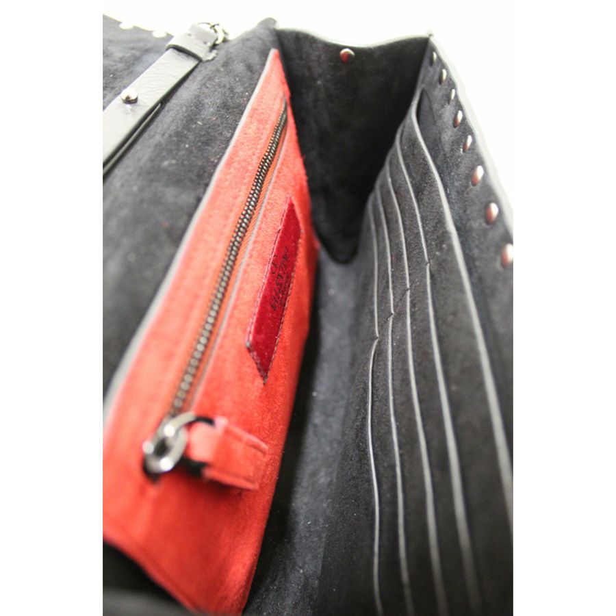 Valentino Garavani Black Quilted Nappa Leather Rockstud Spike Crossbody Clutch Bag-13