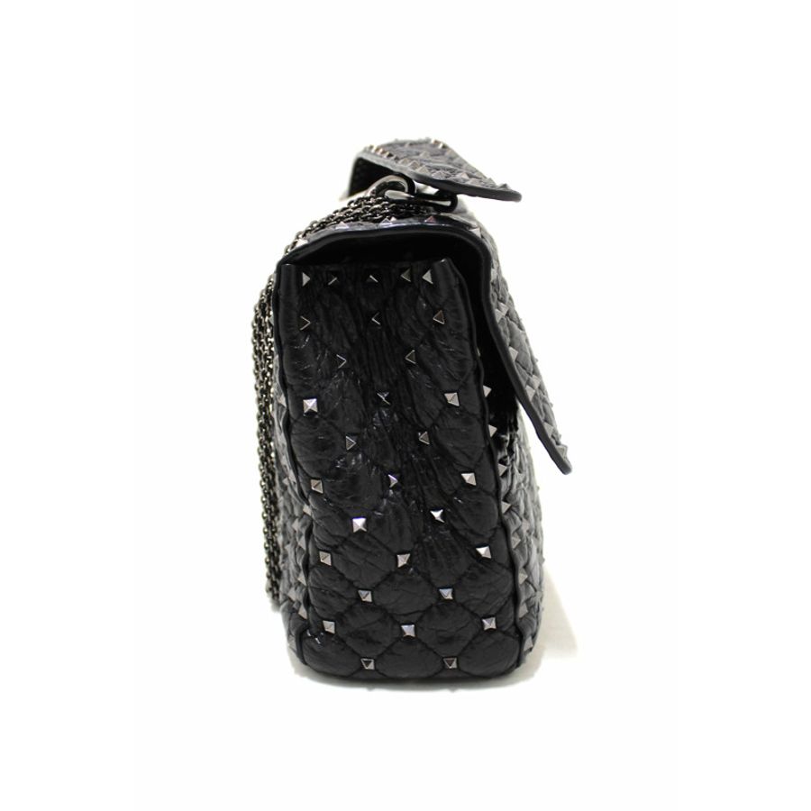 Valentino Garavani Black Quilted Nappa Leather Rockstud Spike Large Shoulder Bag-4