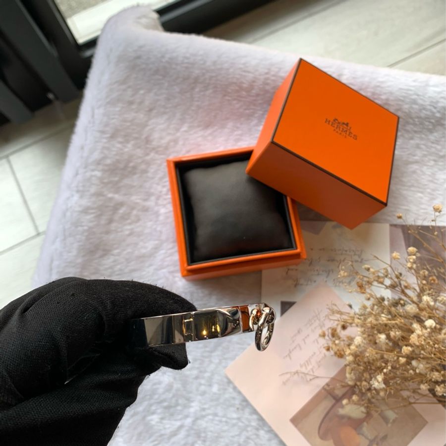 Hermes Collier De Chien CDC 鉚釘手環 (S)(銀色)-5