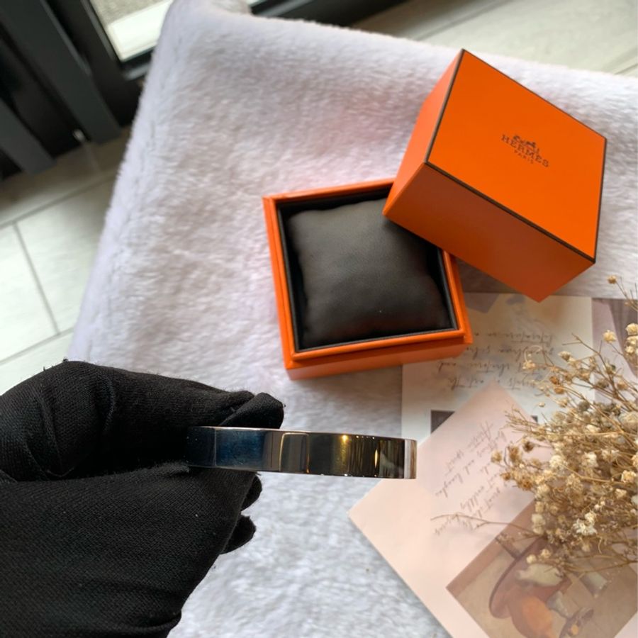 Hermes Collier De Chien CDC 鉚釘手環 (S)(銀色)-6