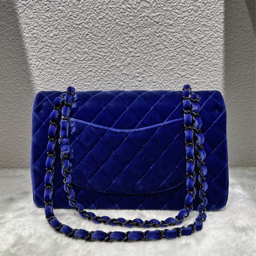 ► Chanel🔹藍絨布CF 26cm-2