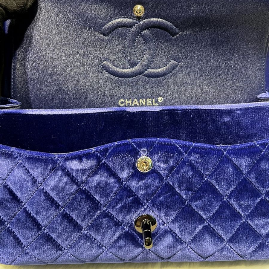 ► Chanel🔹藍絨布CF 26cm-3