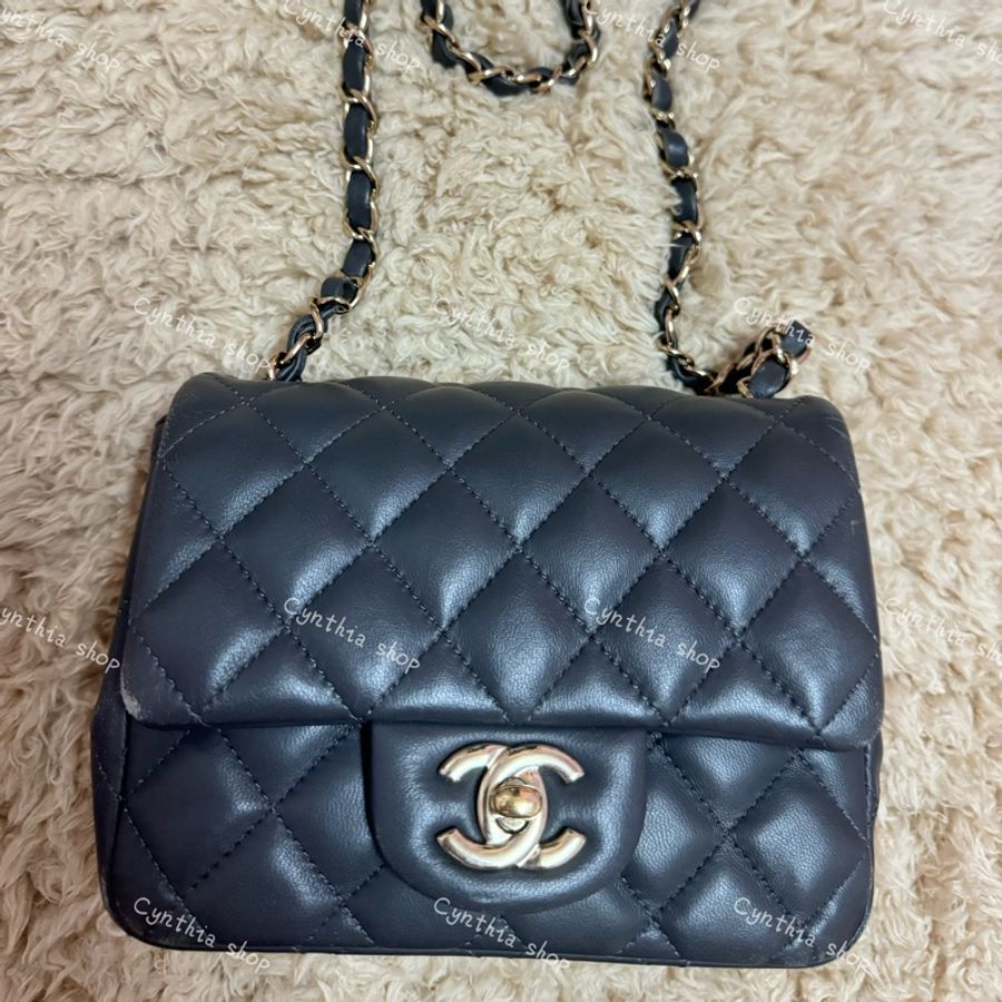 Chanel方胖子深灰色CF17 mini coco17 公分-0