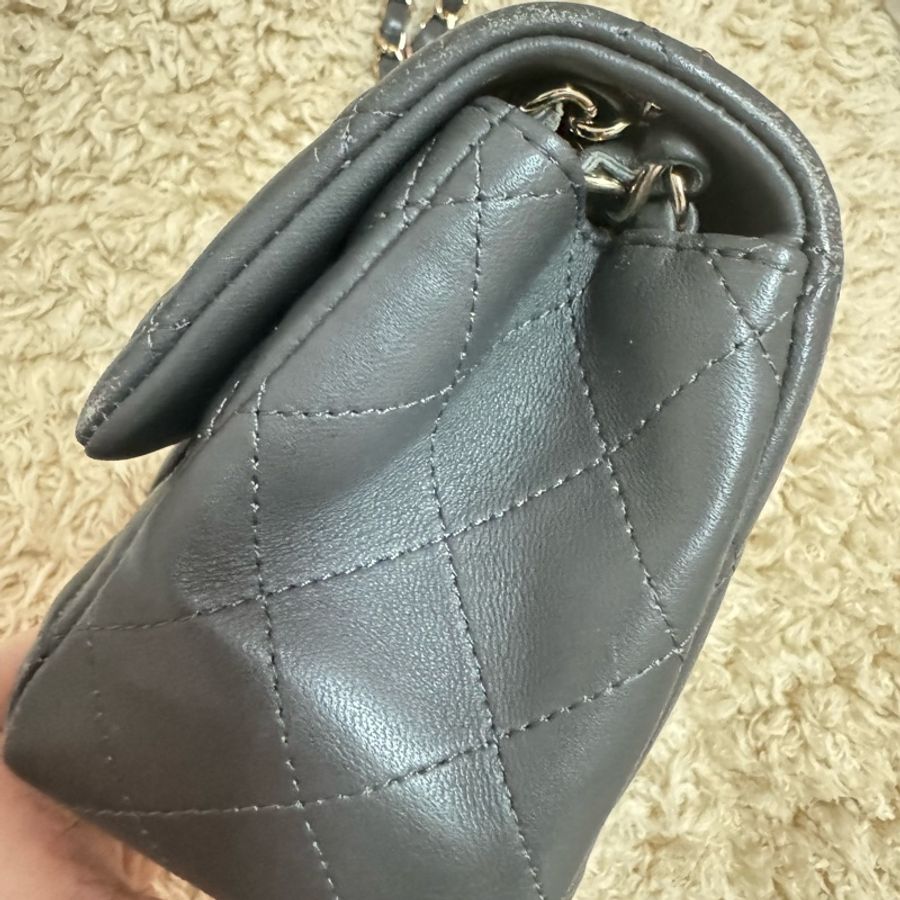 Chanel方胖子深灰色CF17 mini coco17 公分-5