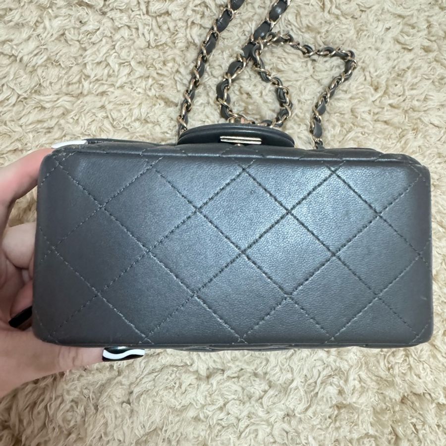 Chanel方胖子深灰色CF17 mini coco17 公分-9