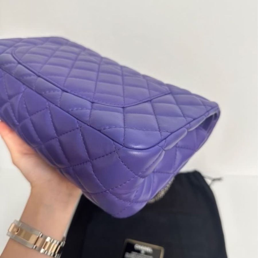 (閑置98%新)Chanel 2.55 香奈兒 中號 深紫 小羊皮 99%新 大全套 雷射清晰有卡有貼-7
