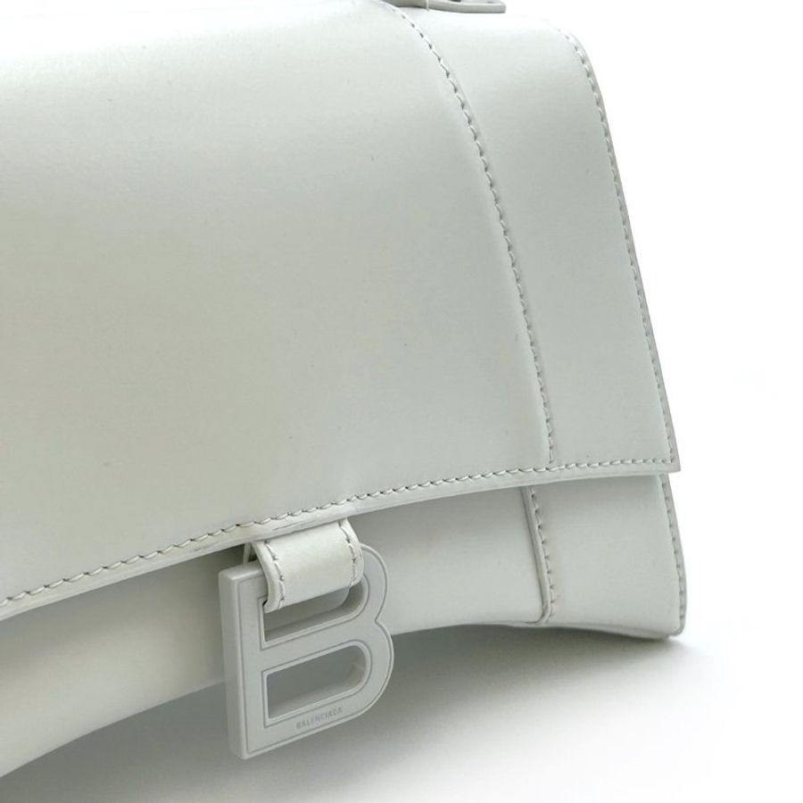 Balenciaga 滑面牛皮沙漏包 S - 白-4