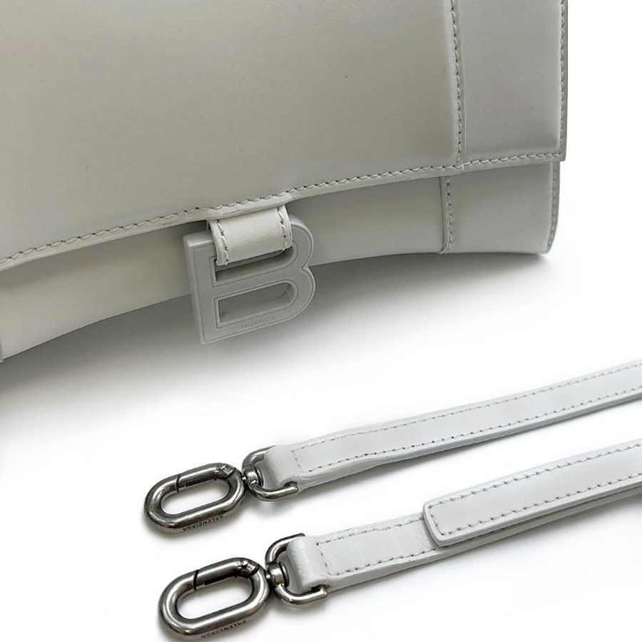 Balenciaga 滑面牛皮沙漏包 S - 白-5